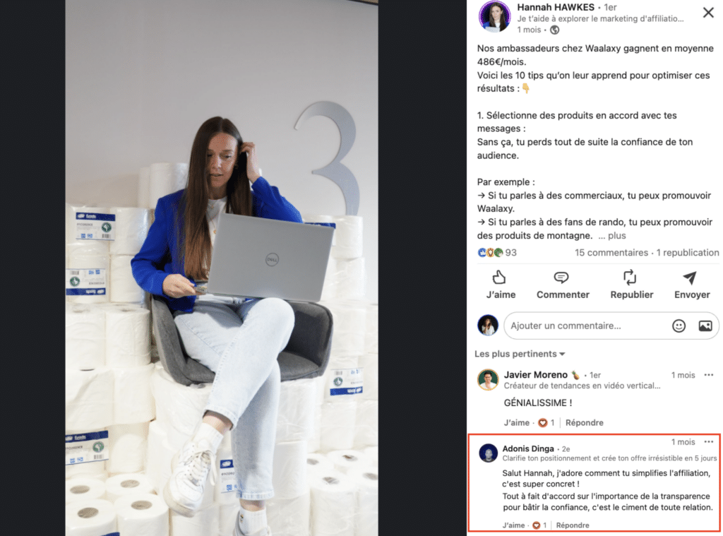 Générer des leads sur LinkedIn : les commentaires.