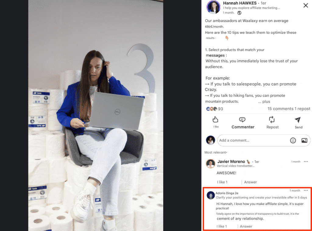 Jak generować leady B2B na LinkedIn za pomocą komentarzy do innych postów.