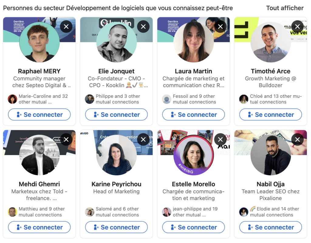 Stratégie de contenu LinkedIn et envoi de demandes de connexions.