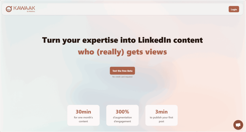escrever conteúdos no LinkedIn com o Kawaak