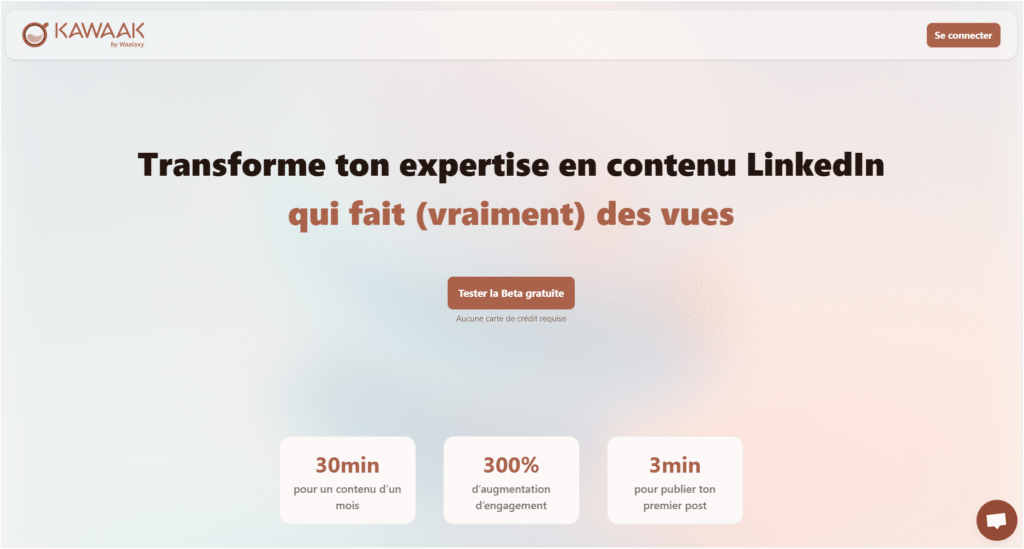 écrire du contenu sur LinkedIn avec Kawaak