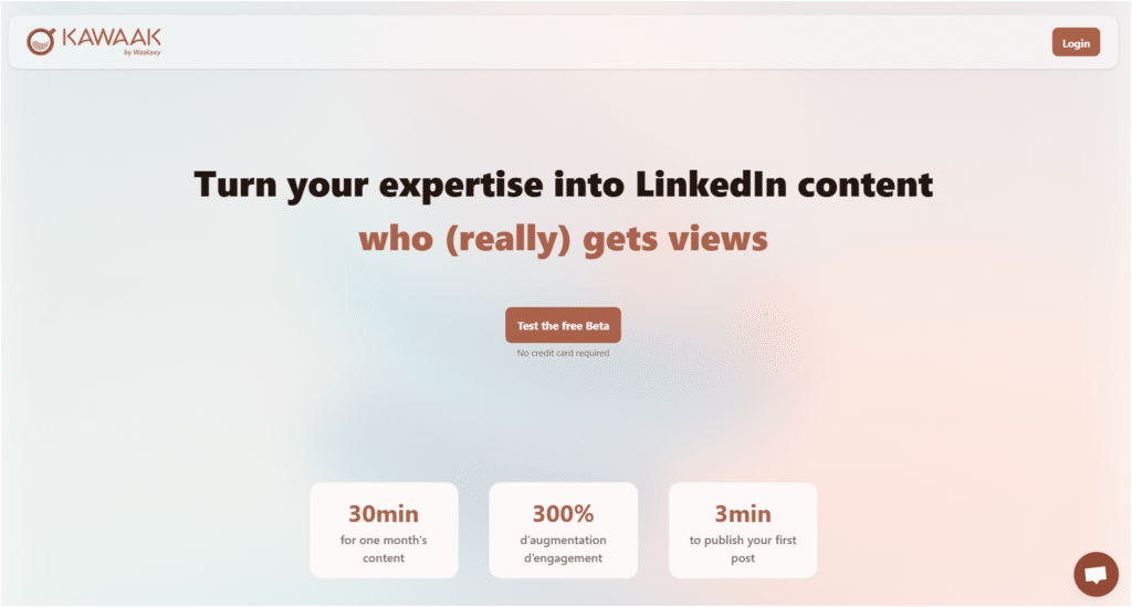 write content on LinkedIn with Kawaak