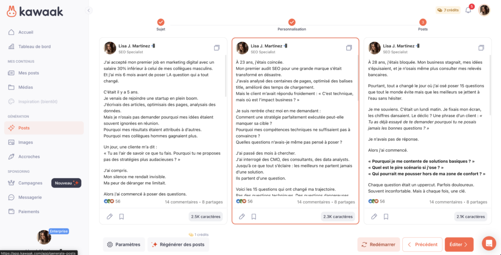 outil gratuit LinkedIn - kawaak
