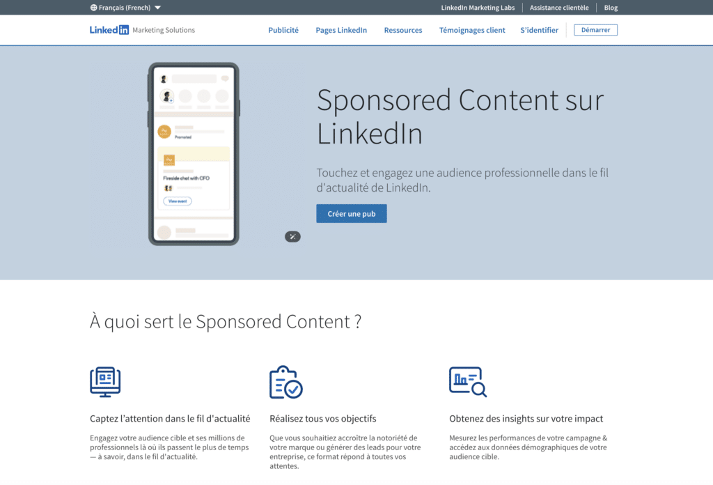 Marketing sur LinkedIn avec LinkedIn Ads.