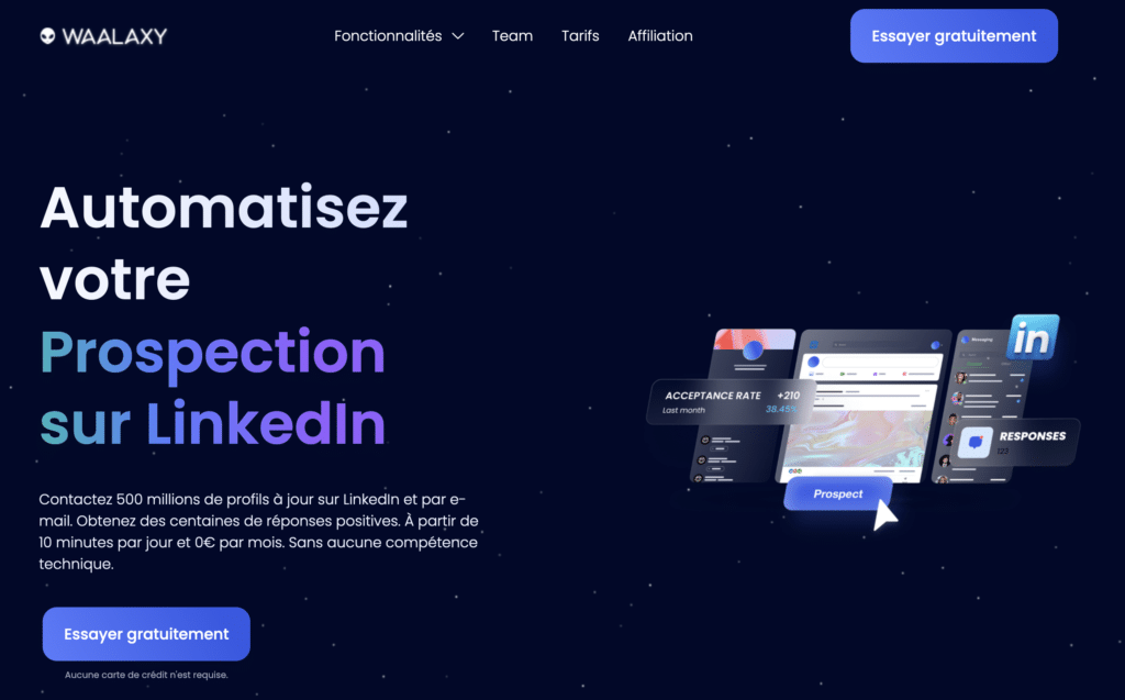 Automatiser le marketing sur LinkedIn avec Waalaxy.