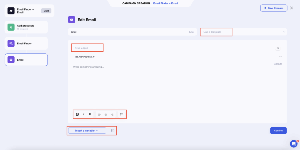 Write the body of the cold email