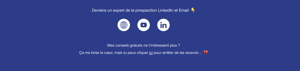 Exemple opt-out dans un email marketing.