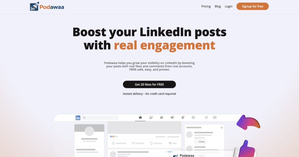 Free LinkedIn tool Podawaa