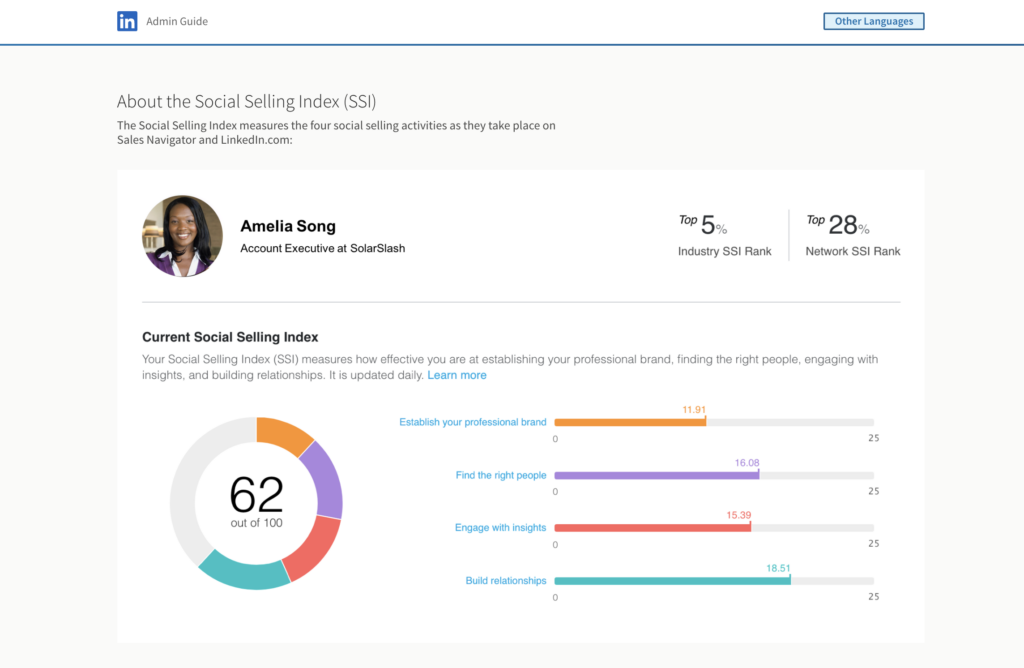 Free LinkedIn tool: SSI 