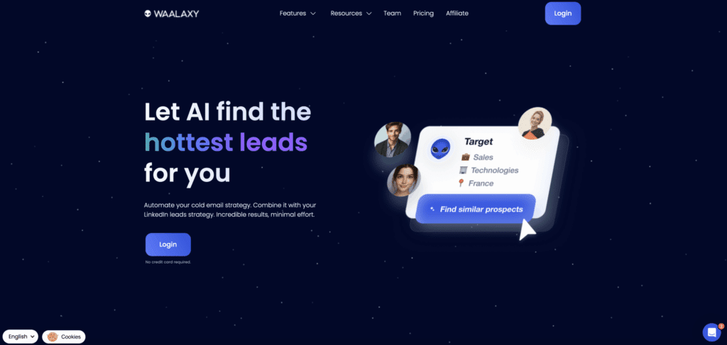 Waalaxy Email Finder para encontrar e automatizar os seus e-mails de prospeção.