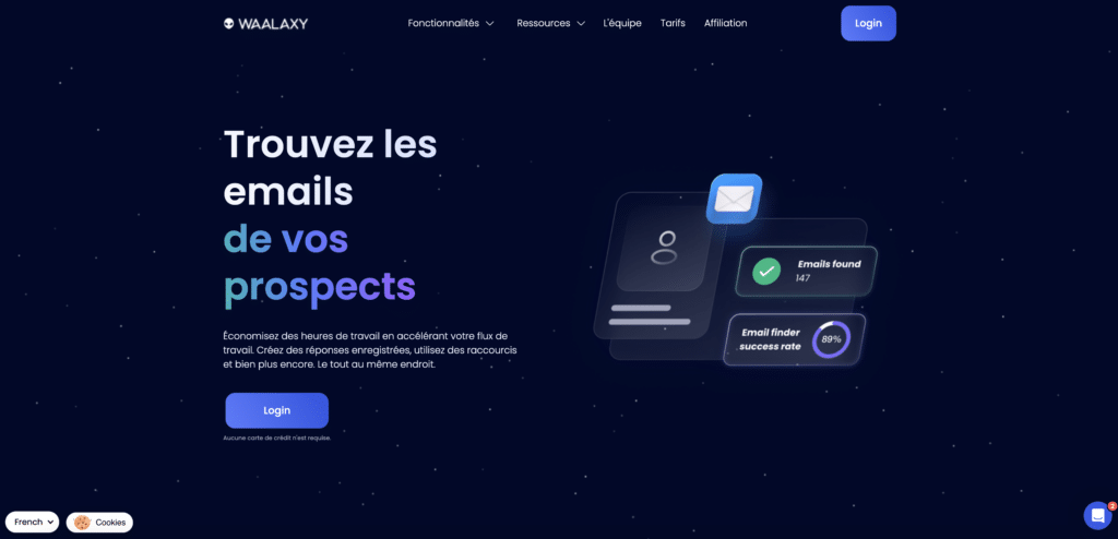 Email Finder Waalaxy pour trouver et automatiser vos mails de prospection.