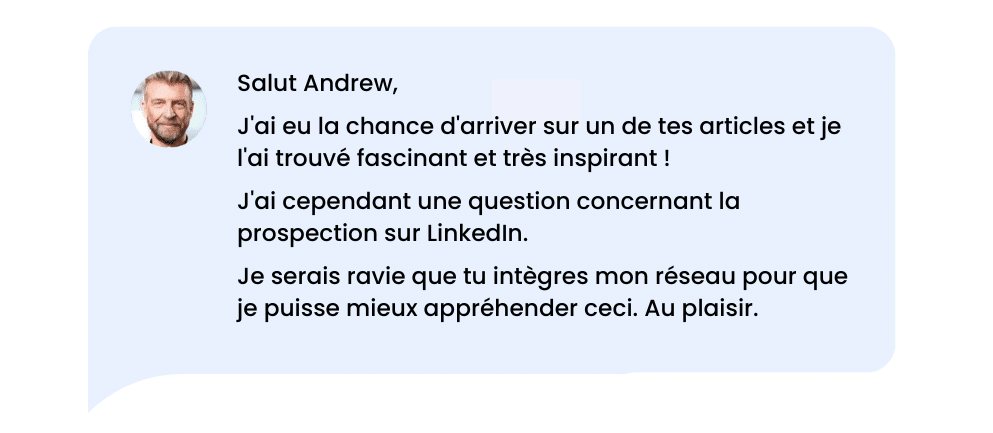 Modèles de message de connexion LinkedIn : Auteur d'un article ou post.