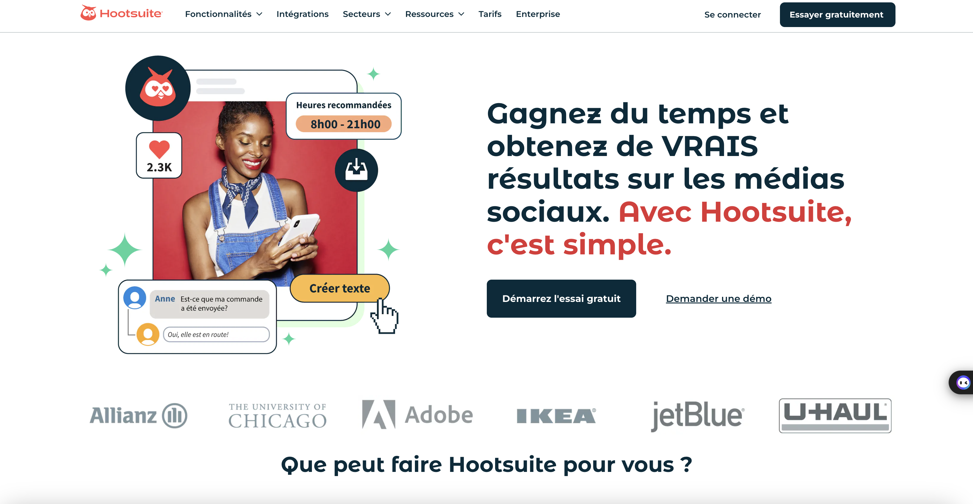 Outils de marketing automation : Hootsuite.