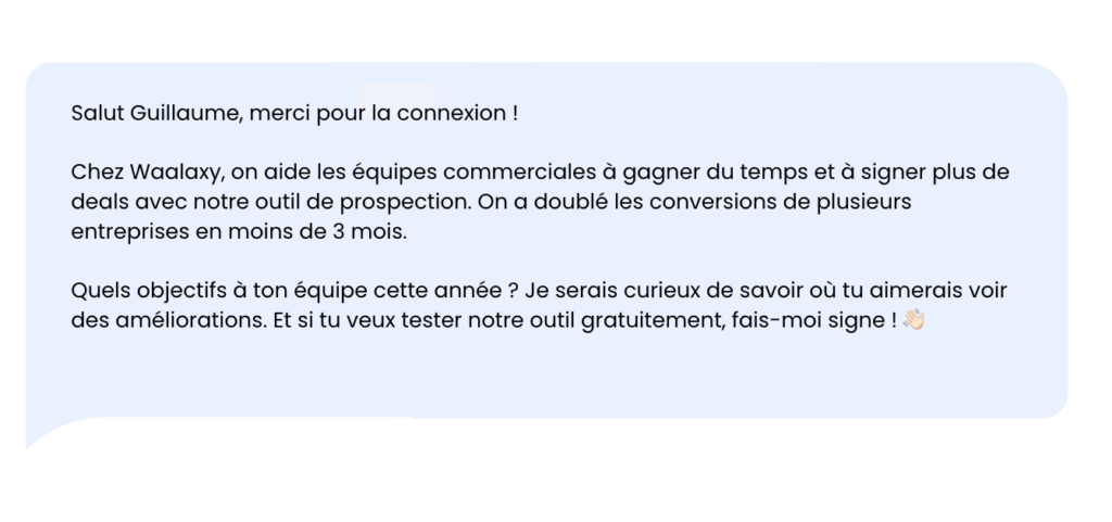 message automatique LinkedIn