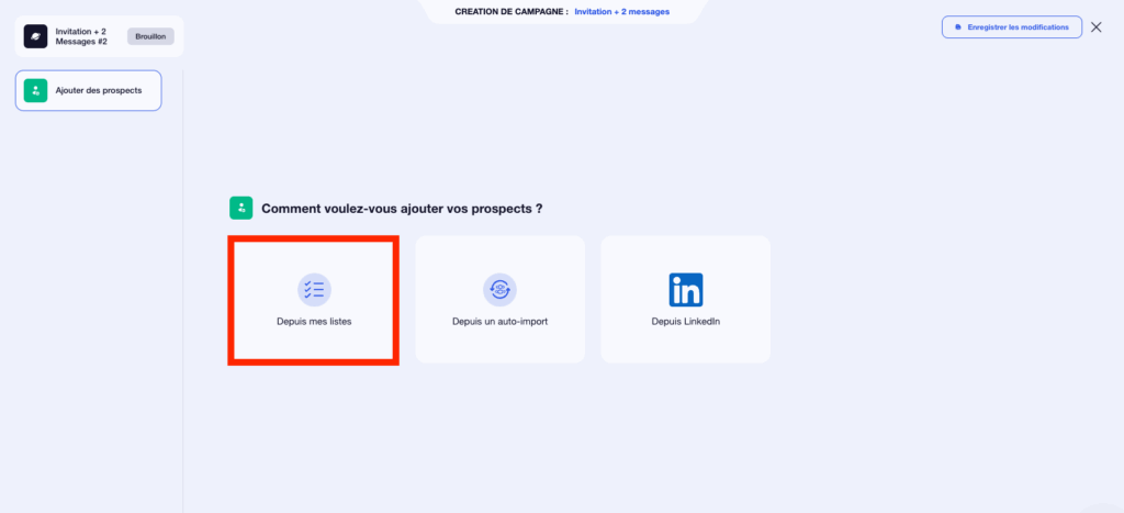 Invitation LinkedIn automatique - campagne invitation et importation des prospects LinkedIn