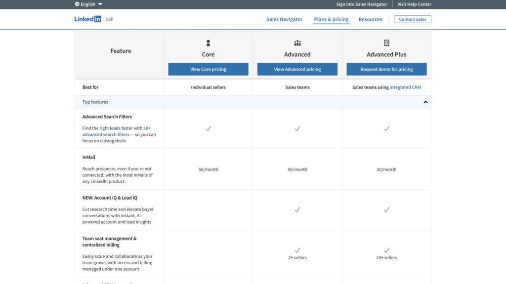 Linkedin sales price 