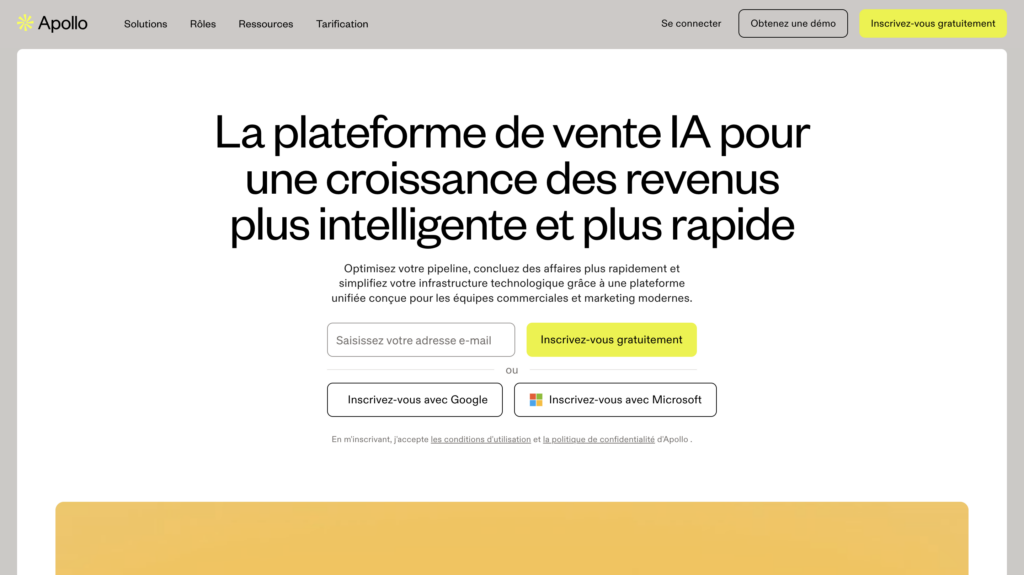 apollo io outils de prospection commerciale avec base de données