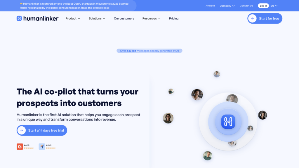  Humanlinker Sales prospecting tool for personalizing your messages