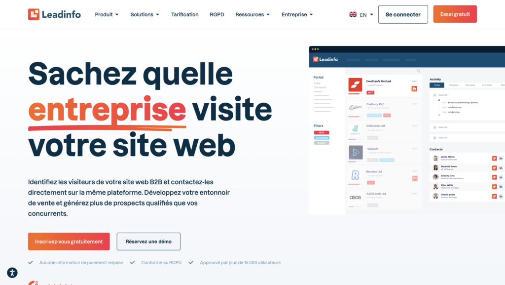 Leadinfo outil de prospection commerciale pour identifier les visiteurs d’un site