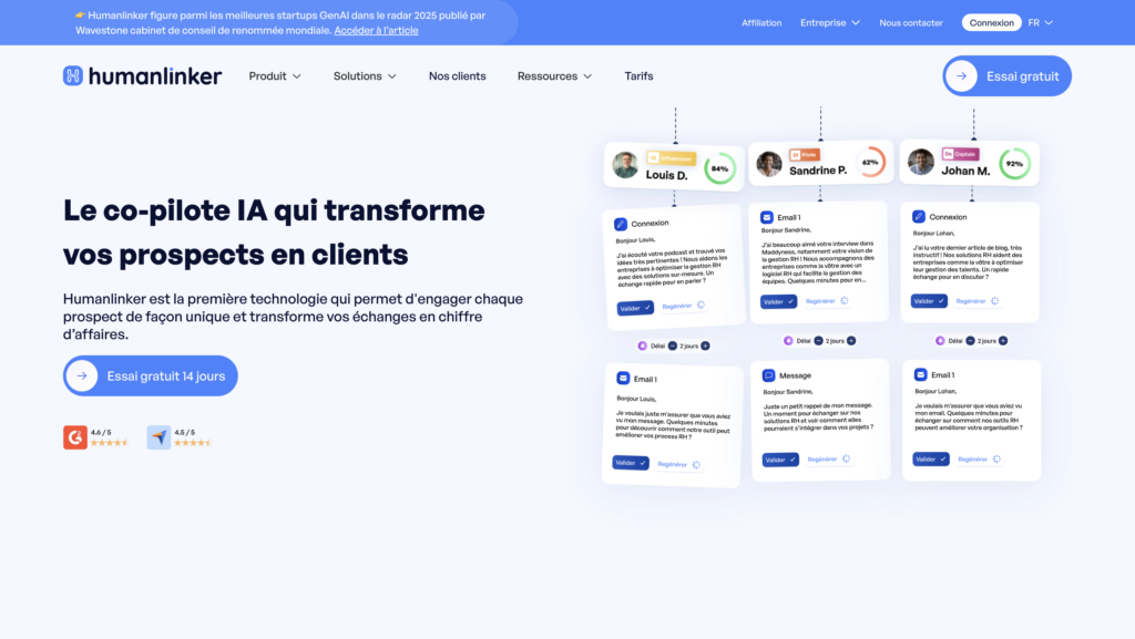 Humanlinker outil de prospection pour personnaliser les messages
