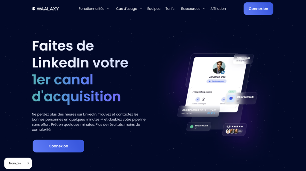 LinkedIn Automation avec Waalaxy.