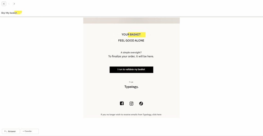Modelli per l'email marketing: carrello dimenticato o abbandonato.