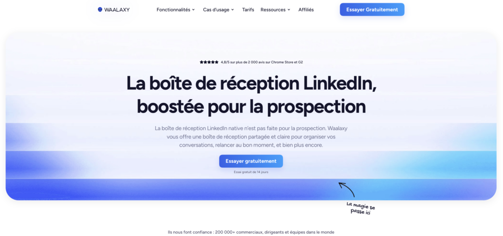 trouver des clients sur internet Waalaxy