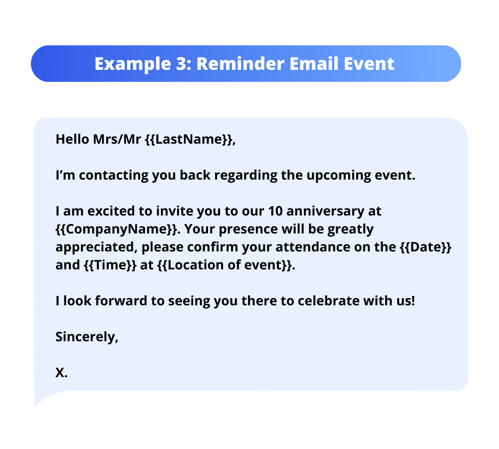 cómo enviar un email recordatorio para un evento