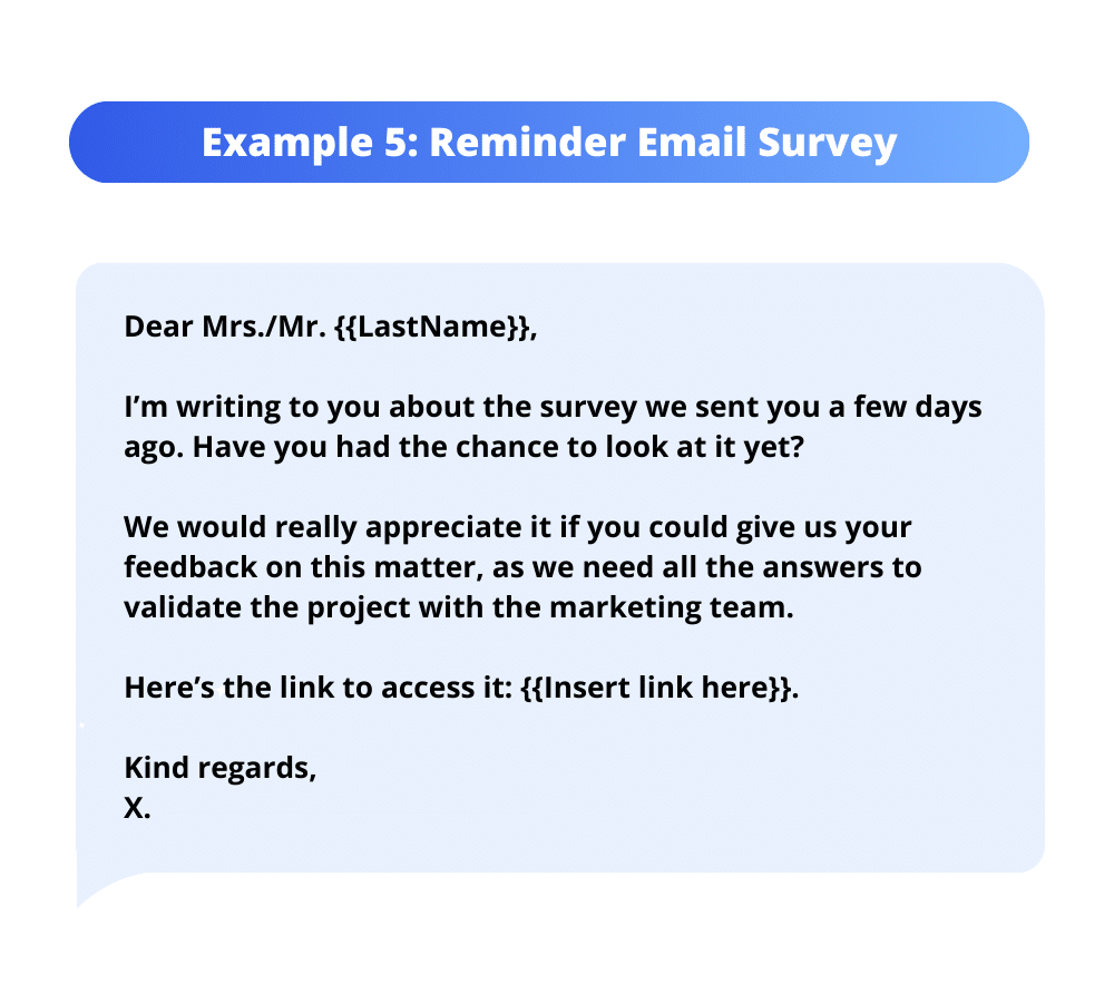 how to send a reminder email for survey