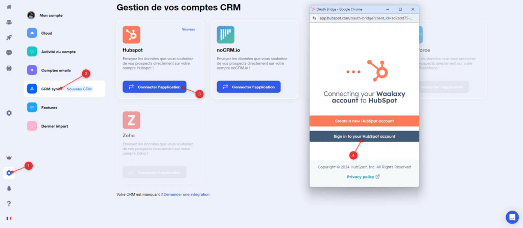 CRM Waalaxy pour closing