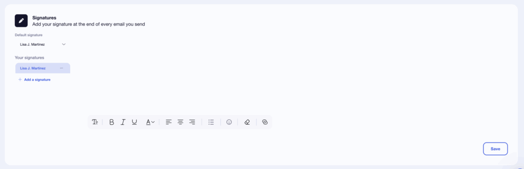 Email signature in Waalaxy