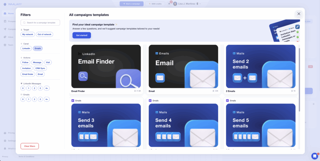 Waalaxy automated email sequence