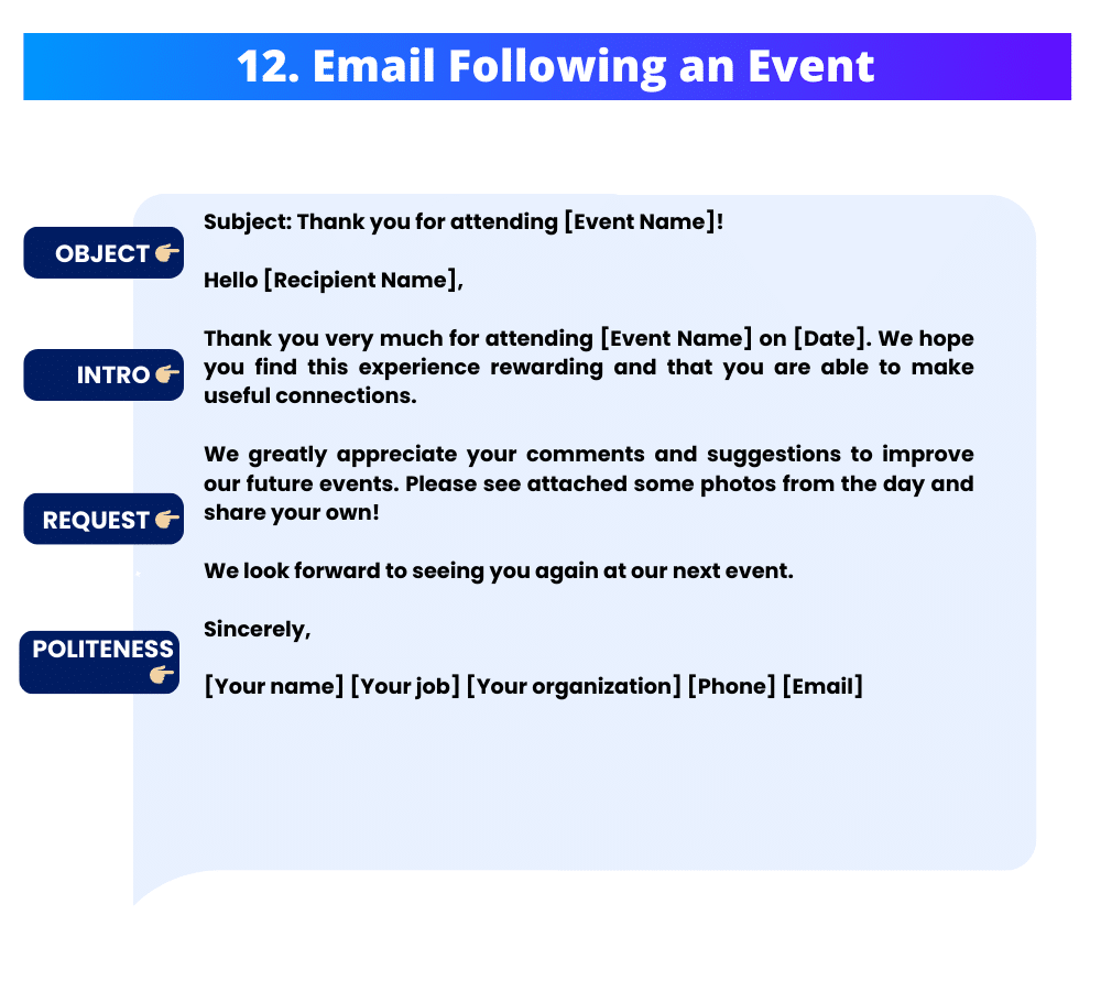 meeting request email template following an event