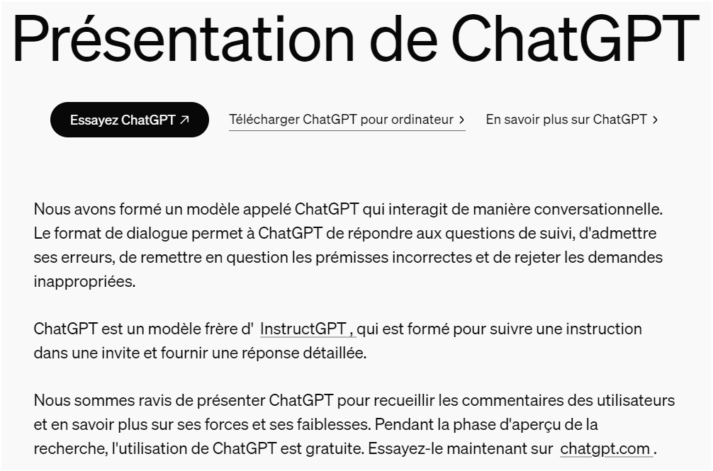 présentation de chatgpt français