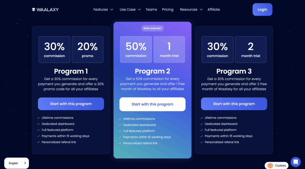 Waalaxy referral programs