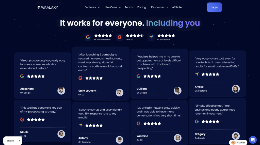 Waalaxy successful referrals