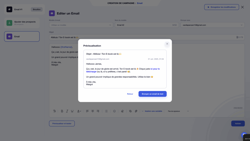 taux de conversion emailing message