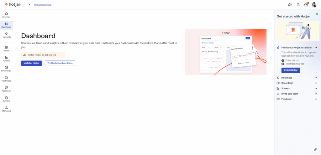 Hotjar conversion rate tool