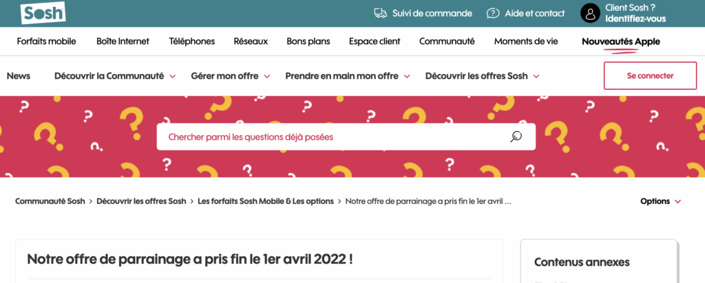 Sites de parrainage pour gagner de l'argent : Sosh