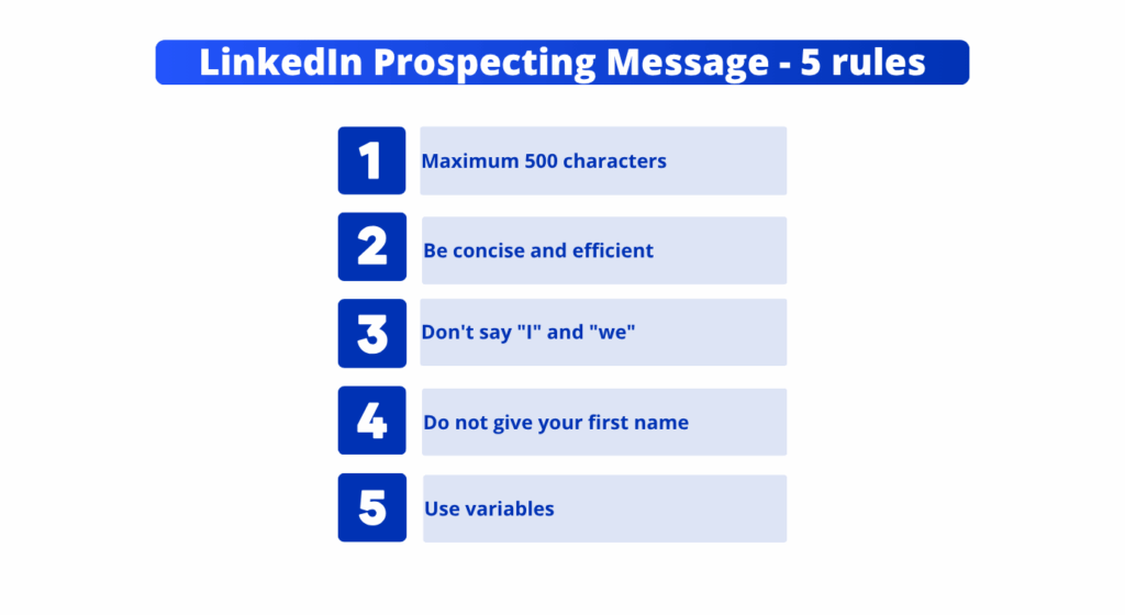 LinkedIn prospecting message 5 rules