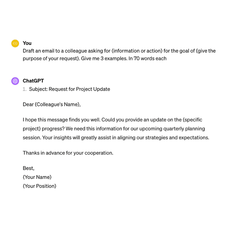chatgpt prompts email