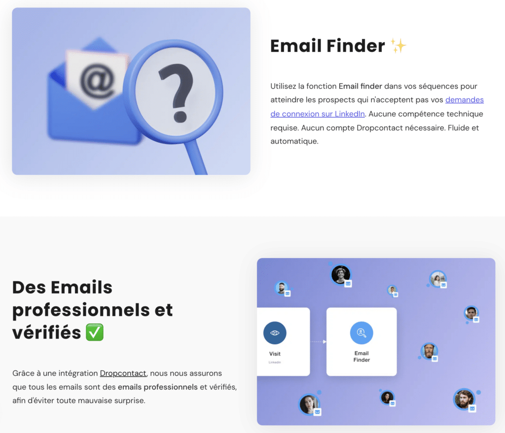 mail tester - fonctionnalité mail finder waalaxy