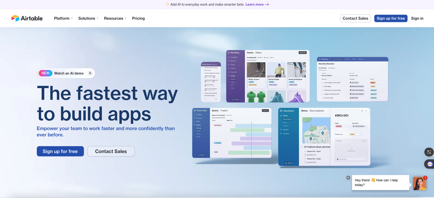 Airtable Home Page Overview