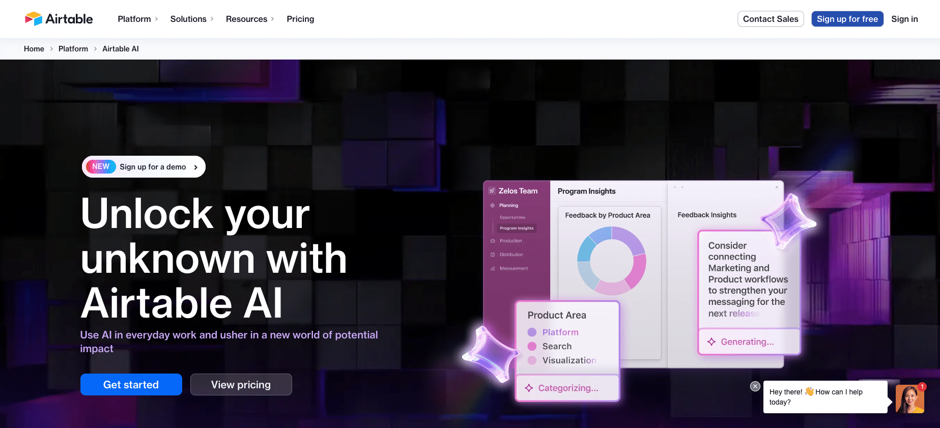 Airtable AI feature launch page preview