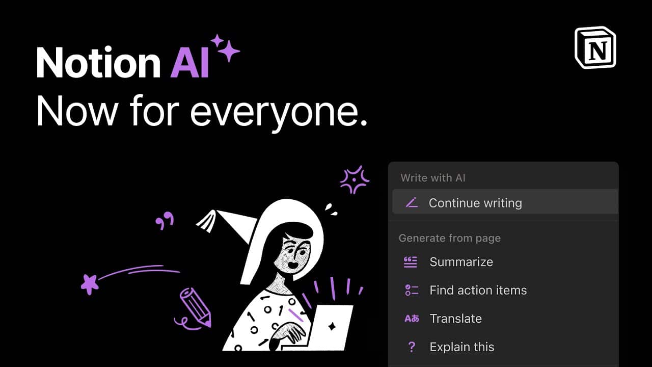 Notion AI feature launch page preview