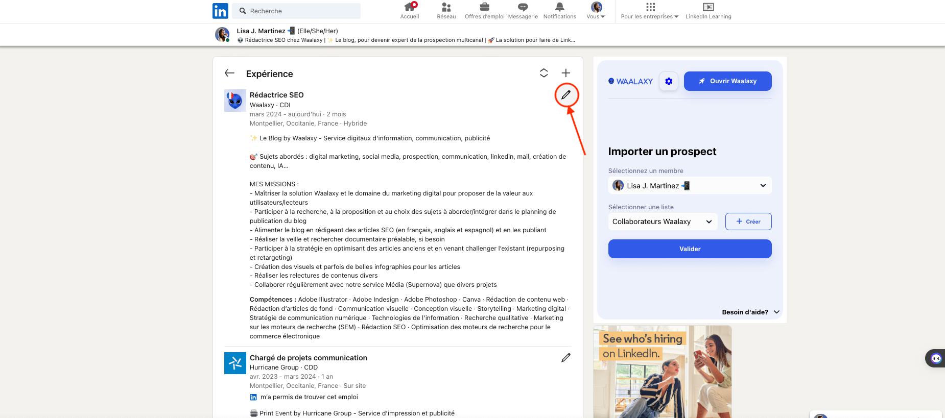 Modifier, actualiser ou mettre à jour votre promotion sur LinkedIn.