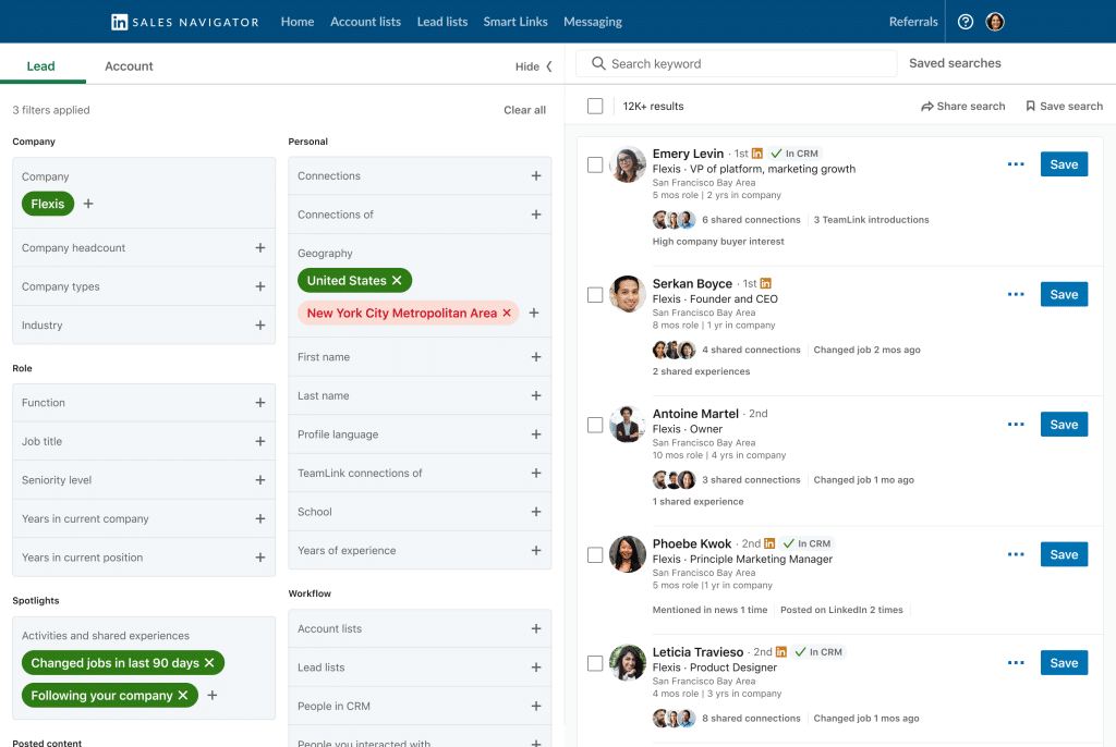 Recruitment automation: target candidates with LinkedIn Sales Navigator.