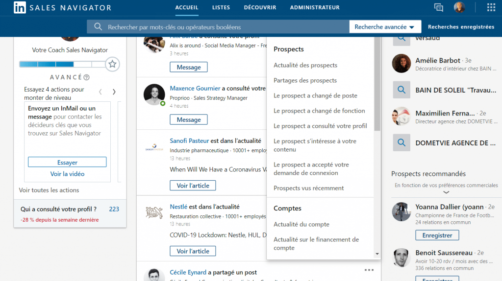 Automatisation du recrutement : cibler les candidats avec LinkedIn Sales Navigator.