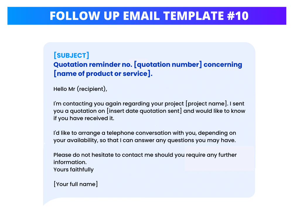 Templat Email Tindak Lanjut Untuk Kutipan