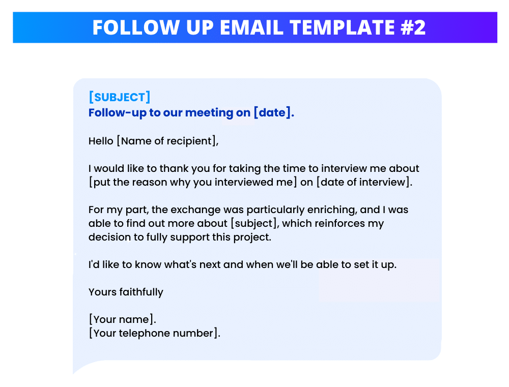 Follow Up Template Email After Interview.